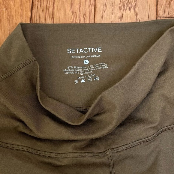 SETACTIVE Luxform 7/8 Leggings Made in USA Brown Size Medium - Picture 4 of 7